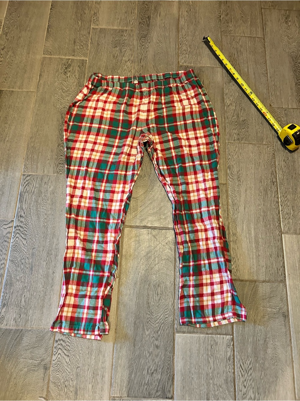 jammies for your family - green, red, and white plaid pajama pants - size xxl